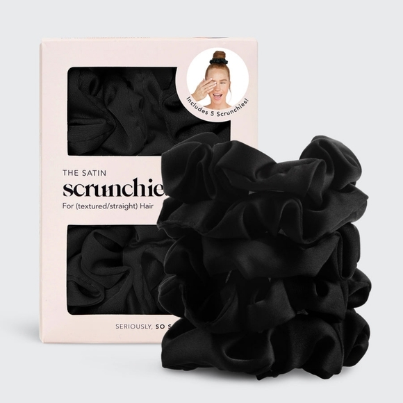 Kitsch Midnight Satin Scrunchie Set - Picture 1 of 4